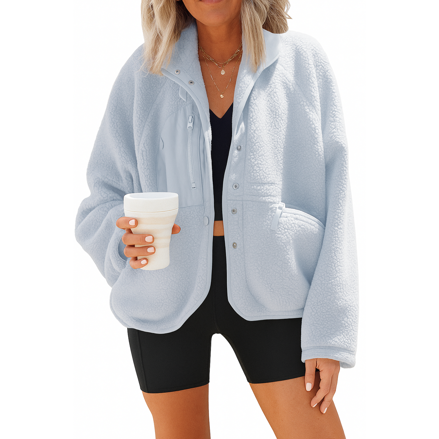 Fleece Button Down Cardigan