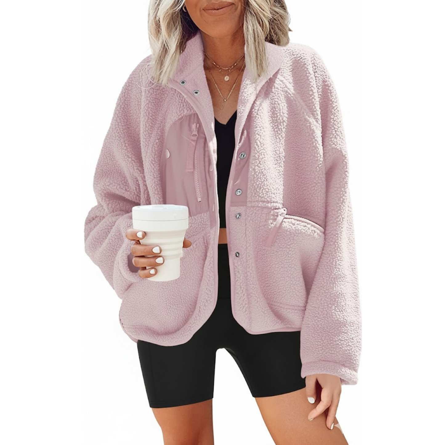 Fleece Button Down Cardigan